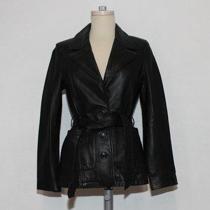 Express Women's Button Down Belted Leather Jacket Size XS
